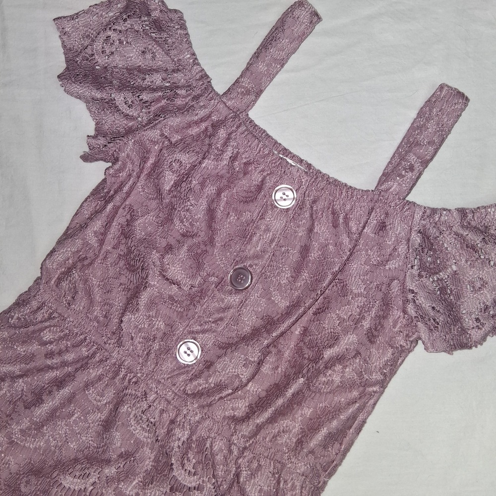 Jenna & Jessie USA Pink Floral CottageCore Dress Short Sleeve Girls 10 Lacey